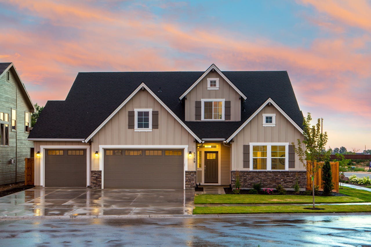 Services Charming family home in Boise, ID with a modern facade and spacious garage.